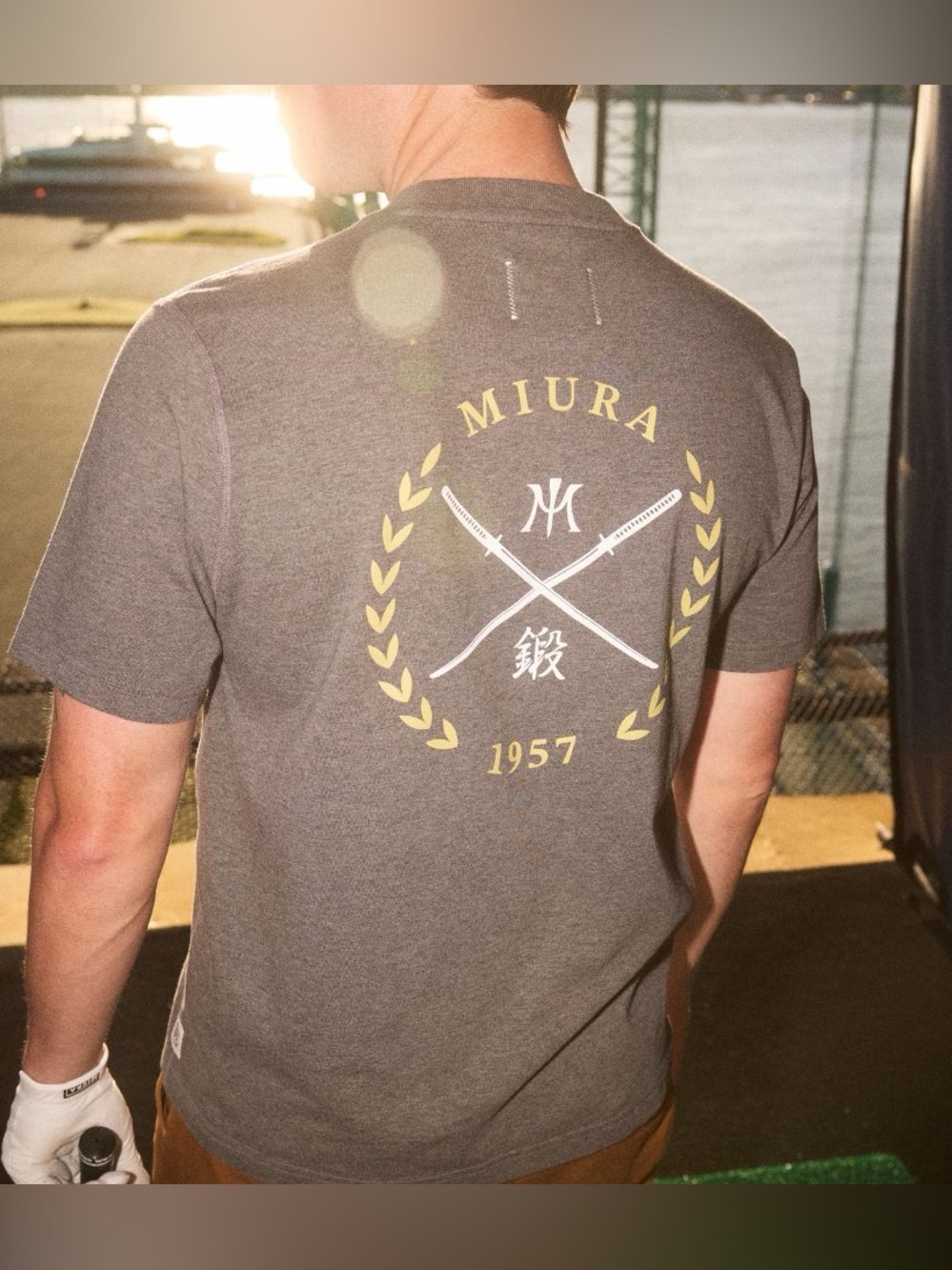 Reigning Champ x Miura Golf Samurai Script Tee Men’s XL Gray 100% Cotton NWOT